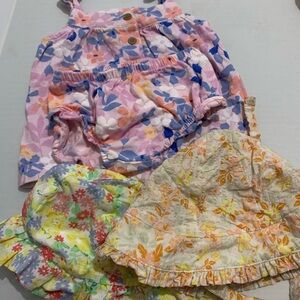 Carter's Pink and Blue Floral Baby Set Plus Hats